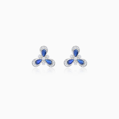 Coloure 18k White Gold Sapphire and Natural Diamonds Earrings