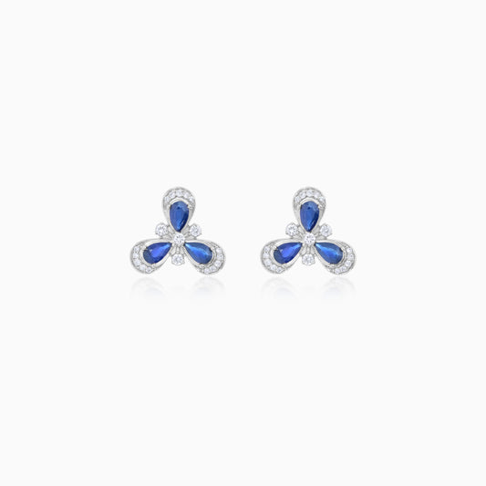 Coloure 18k White Gold Sapphire and Natural Diamonds Earrings