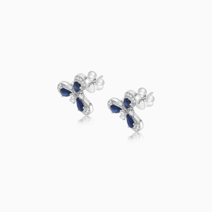 Coloure 18k White Gold Sapphire and Natural Diamonds Earrings