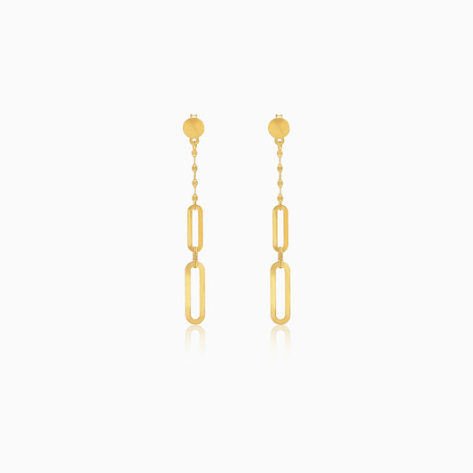 أقراط متدلية من الذهب الأصفر عيار 18 قيراطًا