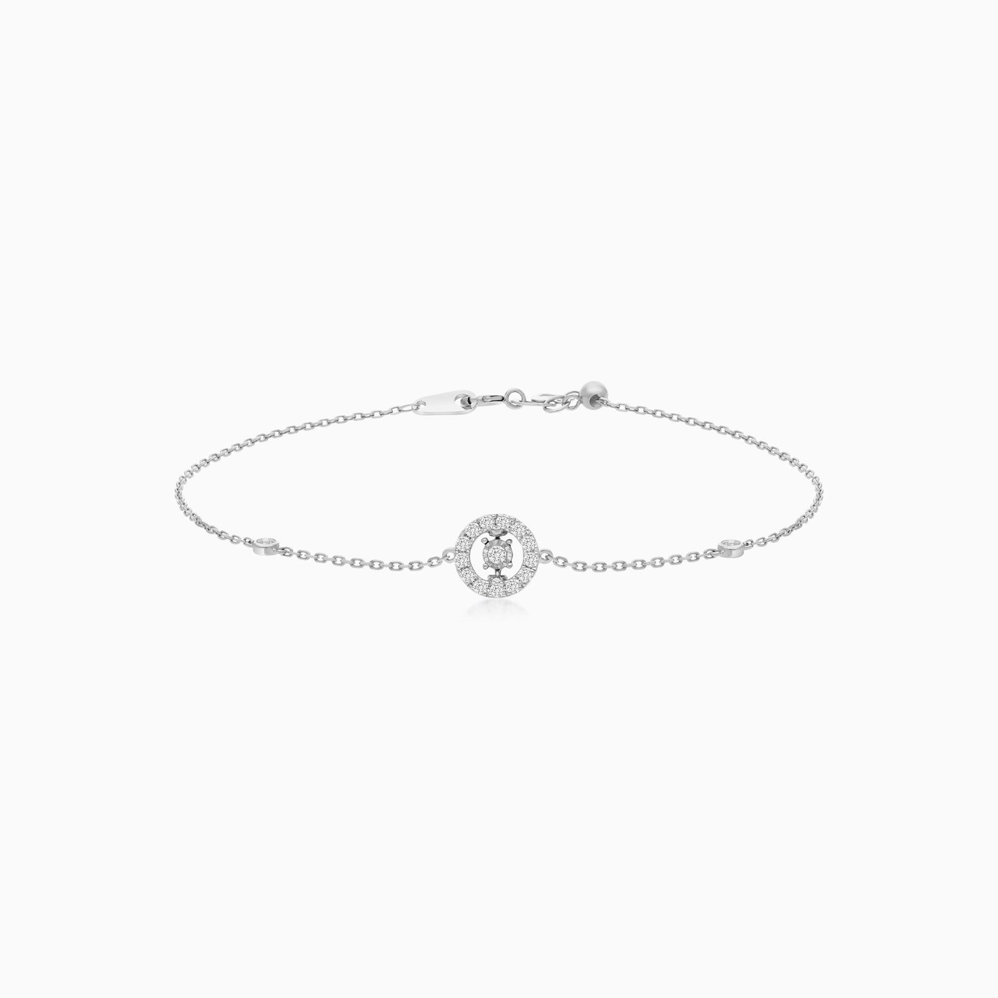 18K White Gold Natural Diamond Bracelet | Dancing Diamond Collection