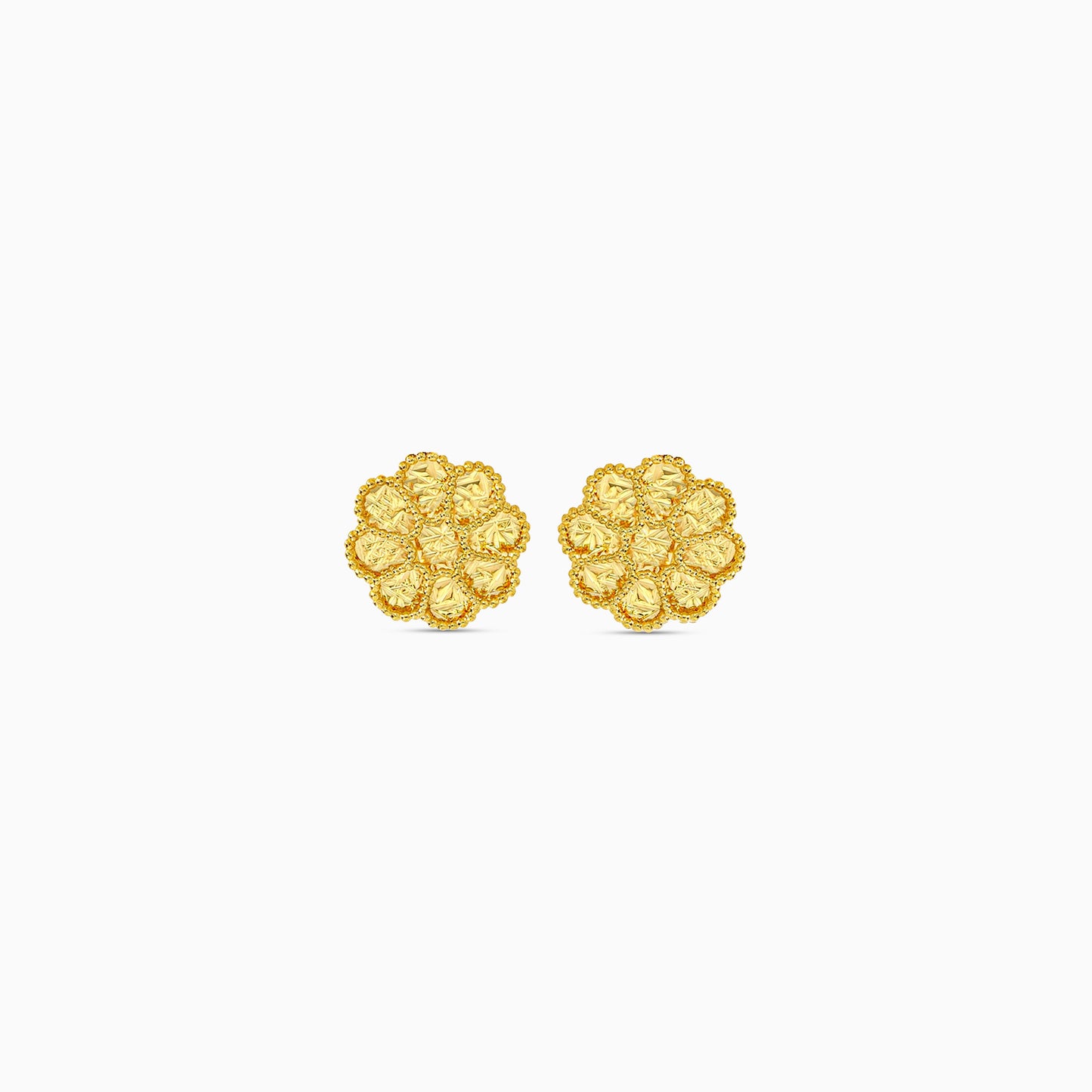 18k Yellow Gold Kids Flower Earrings | Farfalla Gold Kids Collection