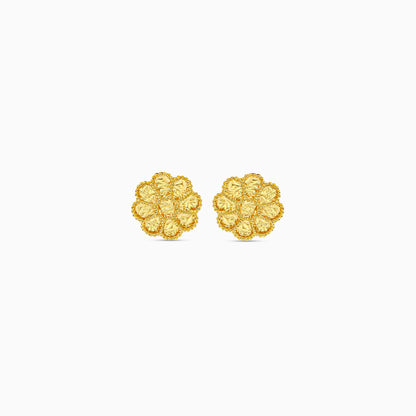 18k Yellow Gold Kids Flower Earrings | Farfalla Gold Kids Collection