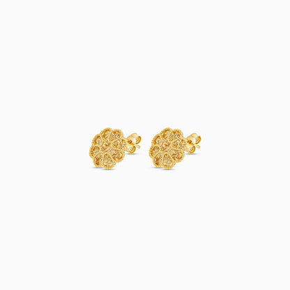 18k Yellow Gold Kids Flower Earrings | Farfalla Gold Kids Collection