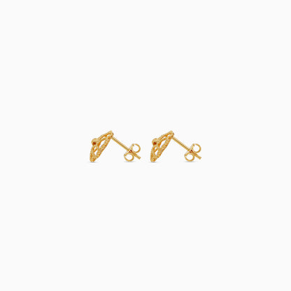 18k Yellow Gold Kids Flower Earrings | Farfalla Gold Kids Collection