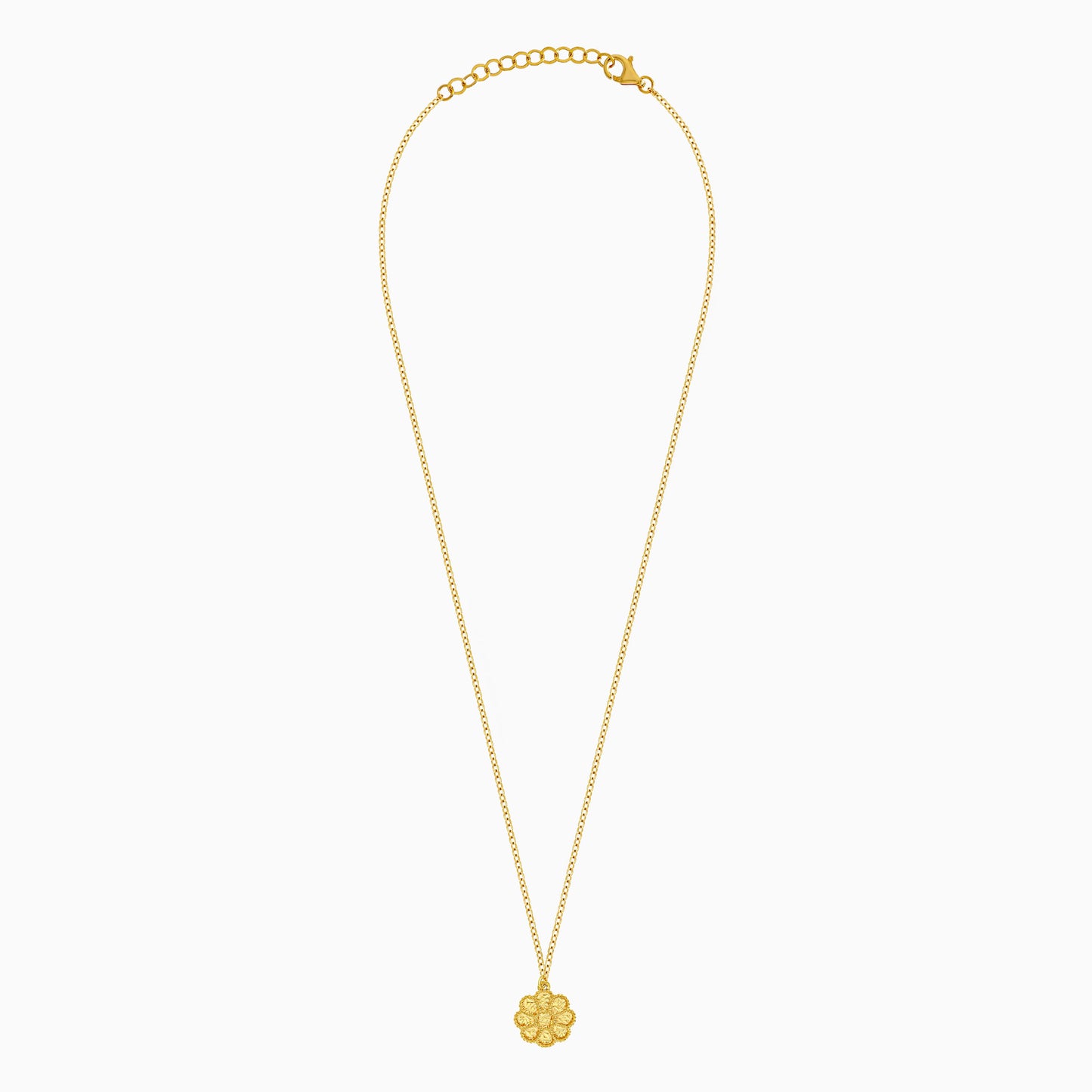 18k Yellow Gold Kids Flower Pendant Necklace | Farfalla Gold Kids Collection