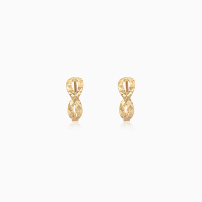18k Gold Round Earring Hoops with infinity shape
