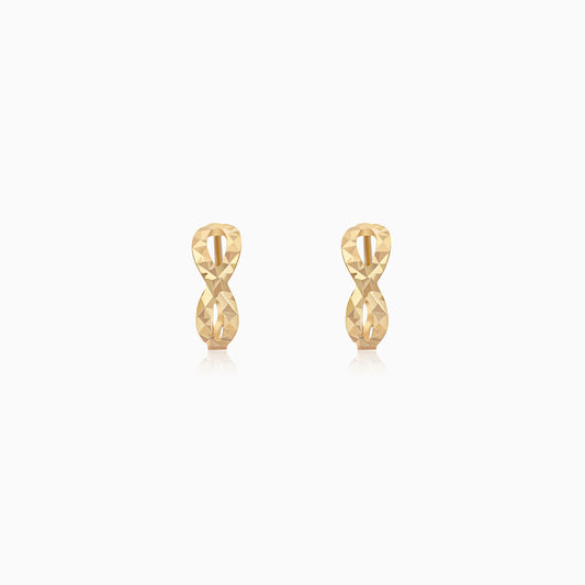 18k Gold Round Earring Hoops with infinity shape