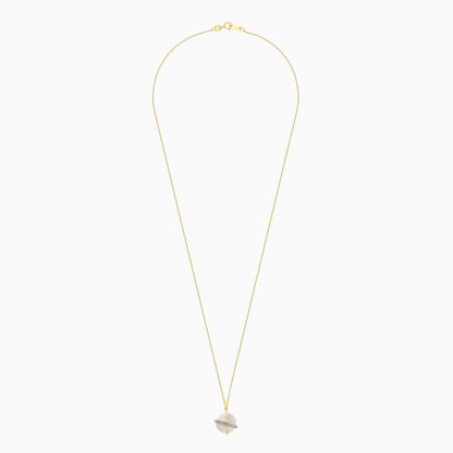 18K Yellow Gold Necklace with Pearl and Natural Diamond