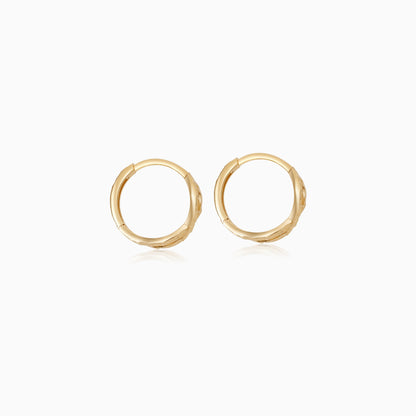 18k Gold Round Earring Hoops with infinity shape