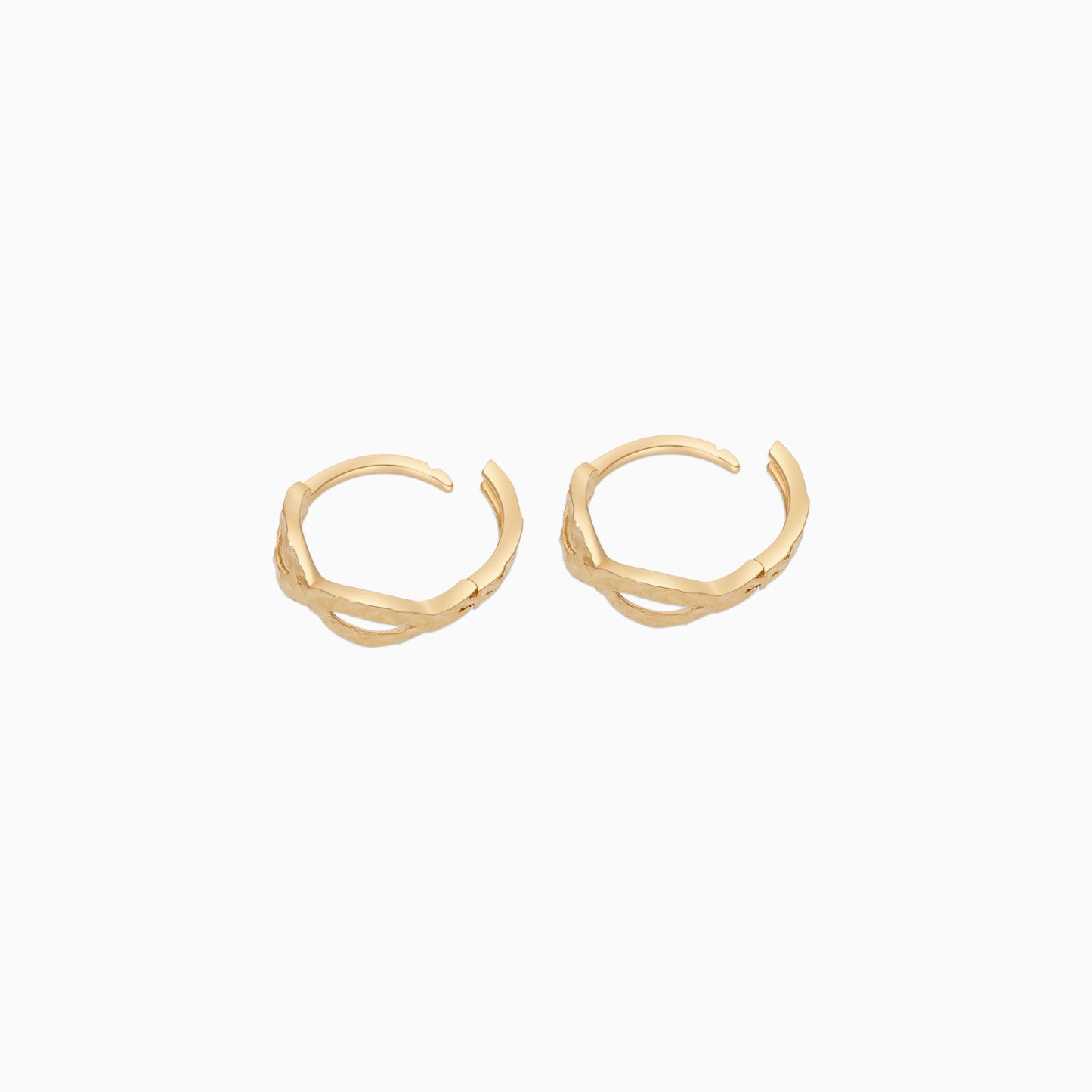 18k Gold Round Earring Hoops with infinity shape