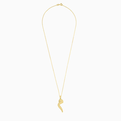 18k Yellow Gold Necklace With Arabic Letter "Meem"