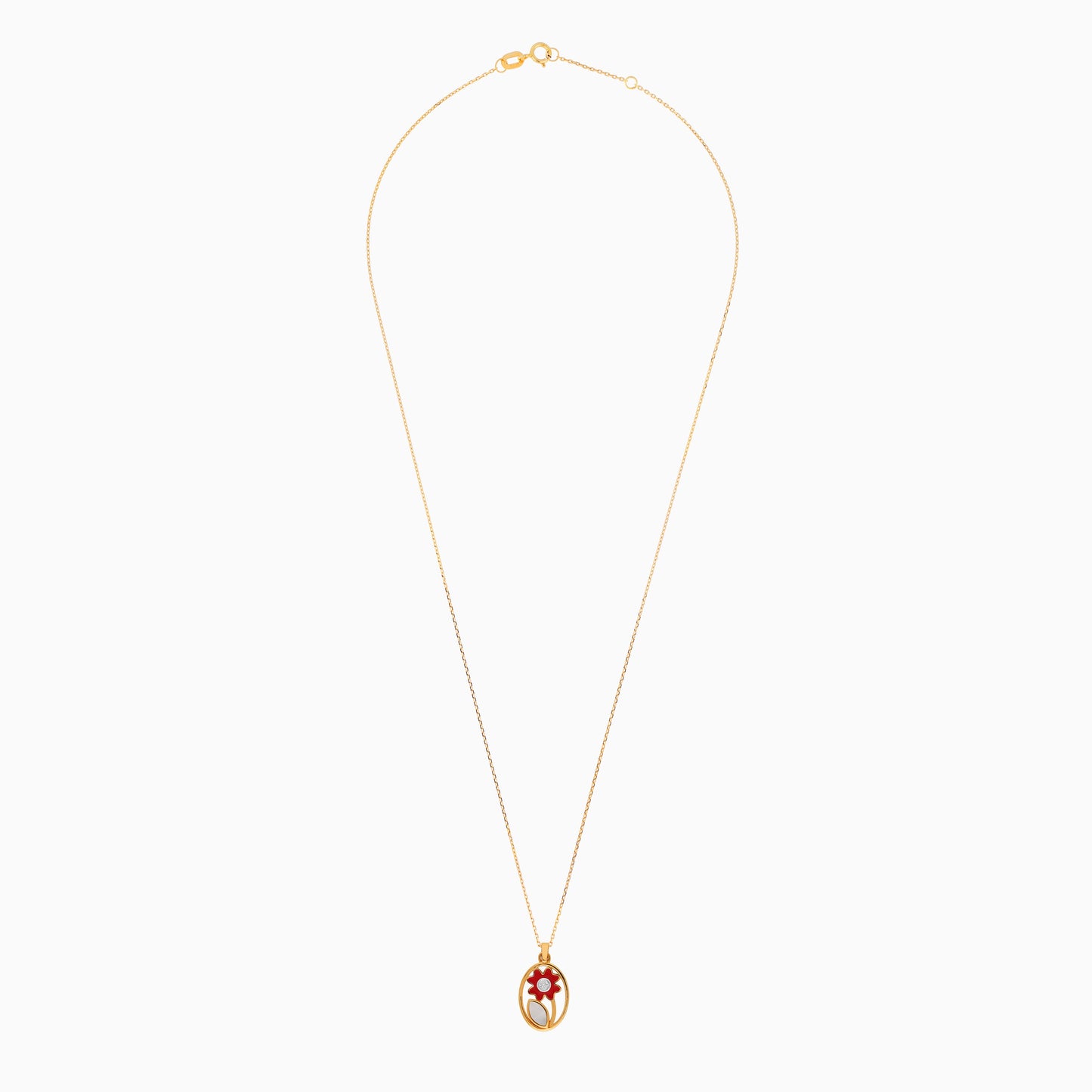 18k Yellow Gold Flower Necklace with MOP & Diamonds | Dalia Kids Collection