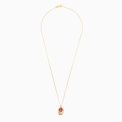18k Yellow Gold Flower Necklace with MOP & Diamonds | Dalia Kids Collection