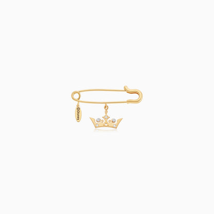 Princess Tiara Crown Brooch in 18k Yellow Gold with Natural Diamonds | Disney Collection