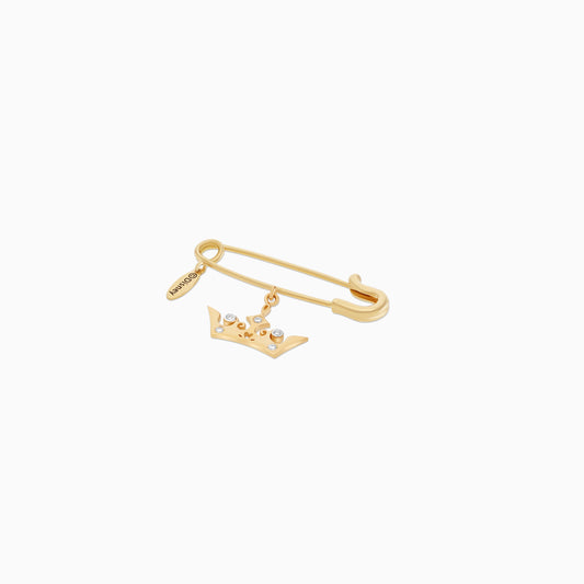 Princess Tiara Crown Brooch in 18k Yellow Gold with Natural Diamonds | Disney Collection