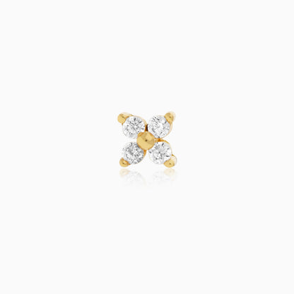 18K Yellow Gold Stud Piercing with Sparkling Zircon