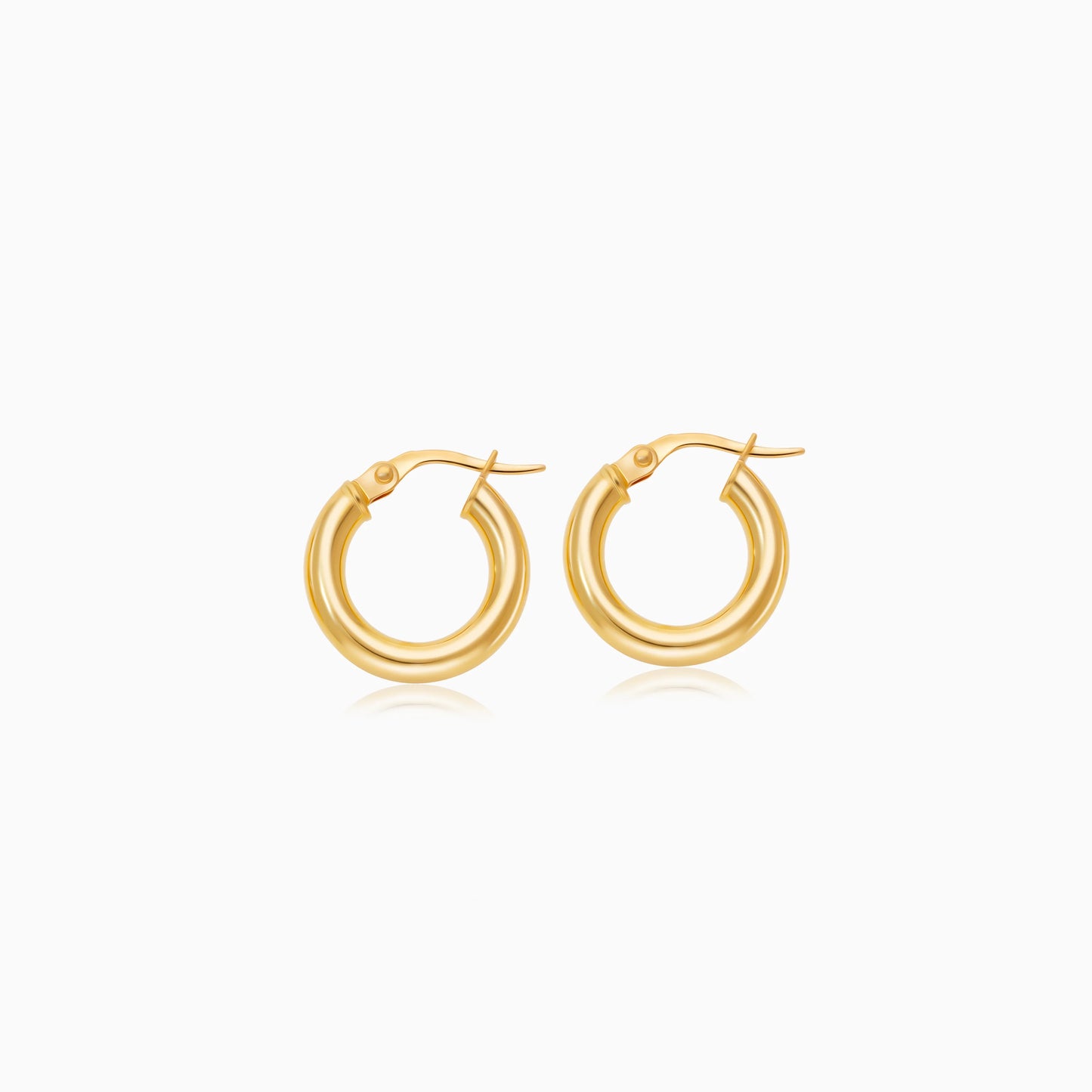 18K Yellow Gold Round Hoop Earrings – Hoops Collection
