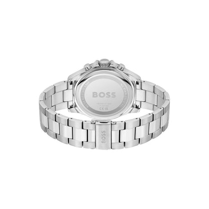 Boss Troper Mens Round 45mm Stainless Steel Case Stainless Steel Bracelet Stainless Steel Dial