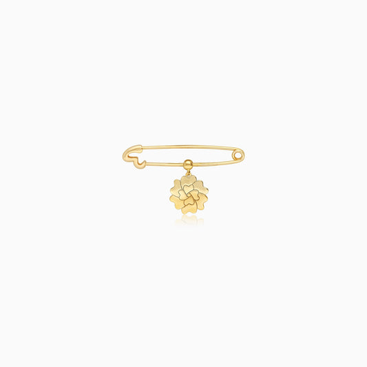 Delicate 18k Gold flower Brooch for Newborns and Children