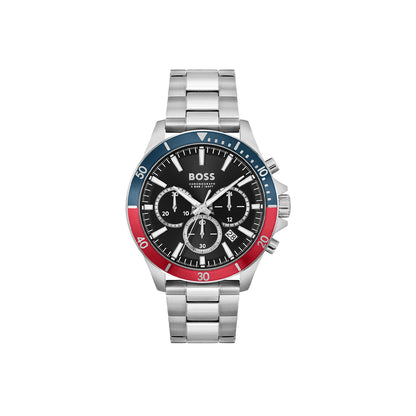 Boss Watch Troper Mens Round 45mm Stainless Steel Case Stainless Steel Bracelet Stainless Steel Dial