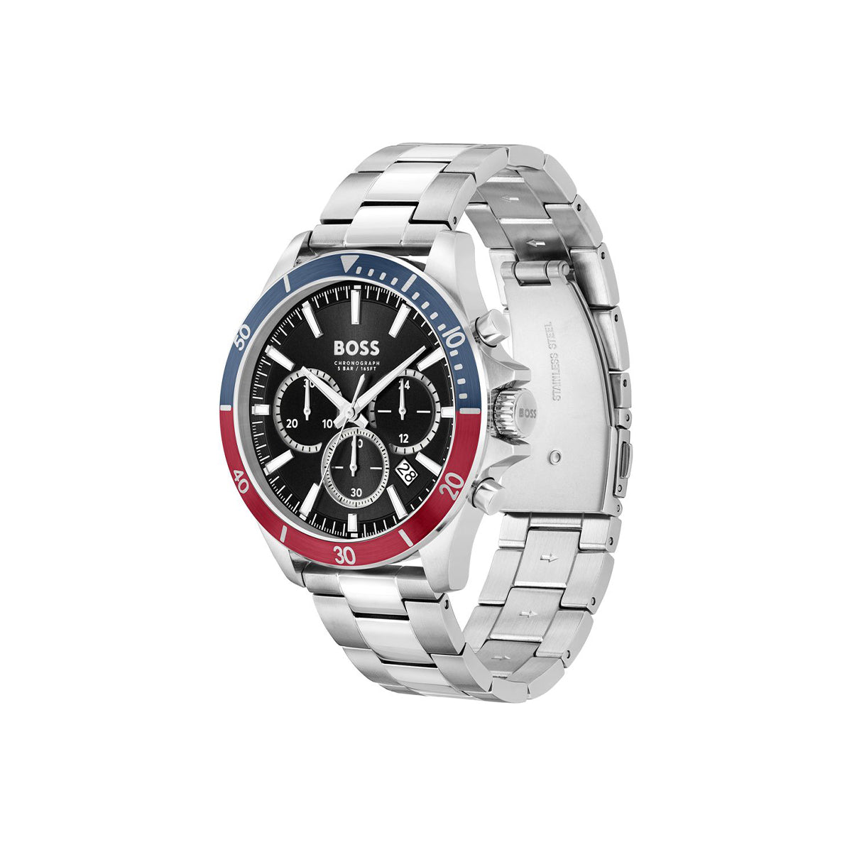 Boss Watch Troper Mens Round 45mm Stainless Steel Case Stainless Steel Bracelet Stainless Steel Dial