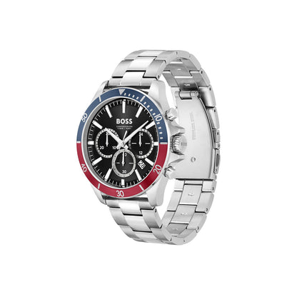 Boss Watch Troper Mens Round 45mm Stainless Steel Case Stainless Steel Bracelet Stainless Steel Dial