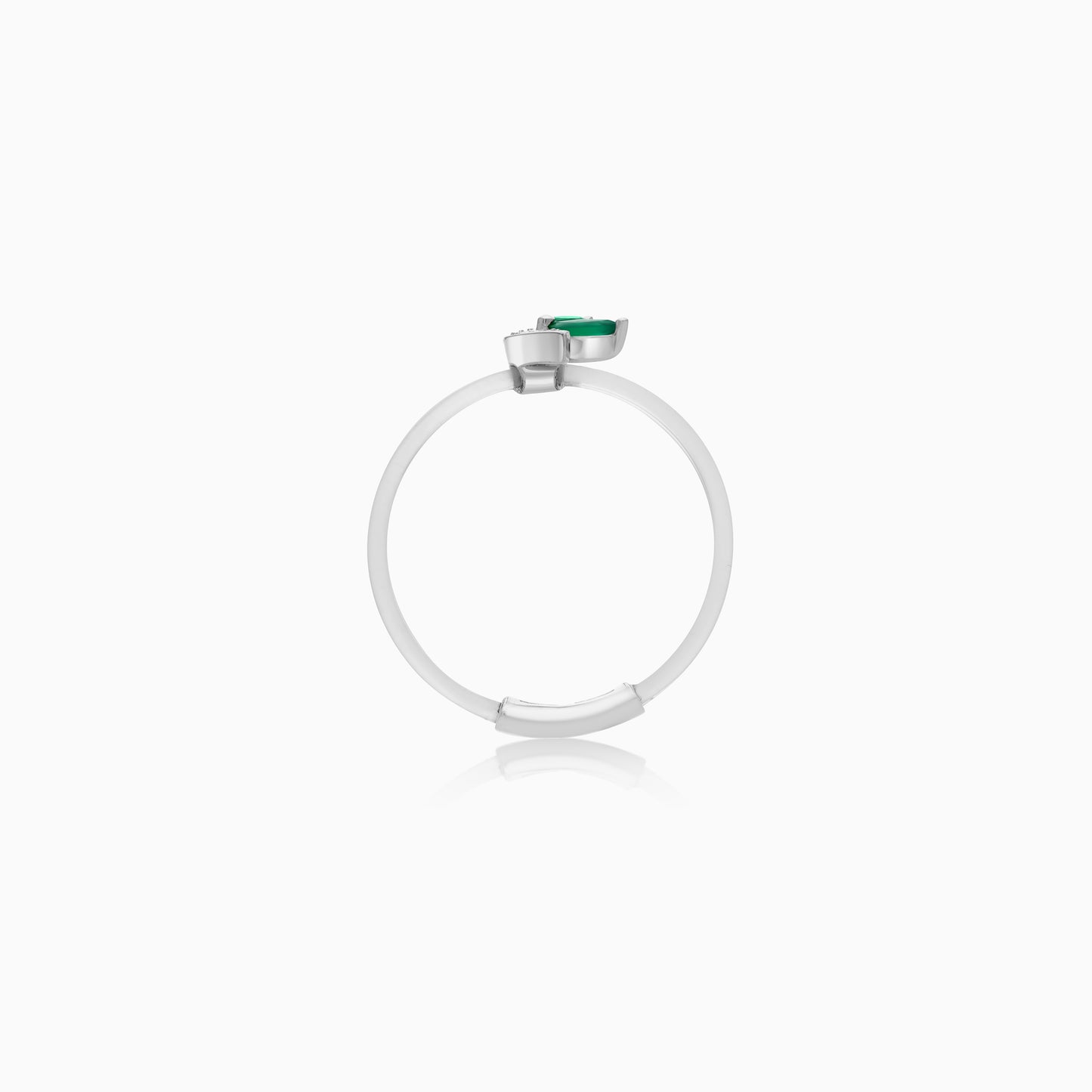 Floating Ring - Meem letter with Natural Diamonds and gemstones