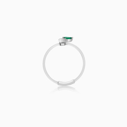 Floating Ring - Meem letter with Natural Diamonds and gemstones