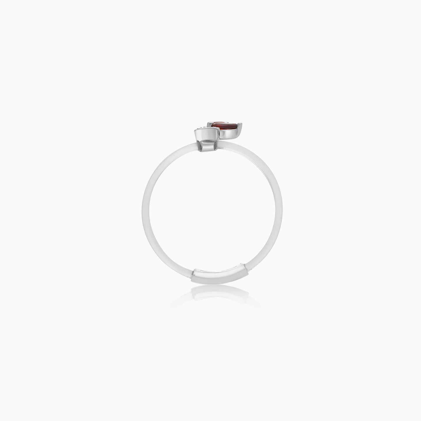 Floating Ring - Meem letter with Natural Diamonds and gemstones