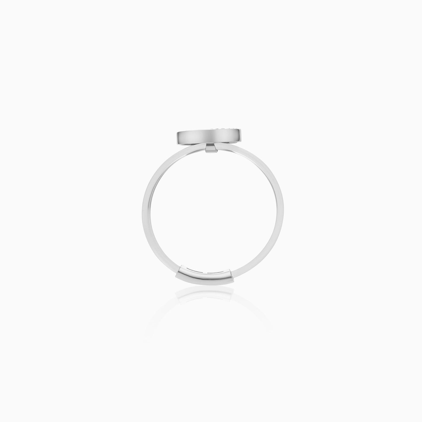 18K Gold Floating Ring "Khaa" Letter with Natural Diamonds