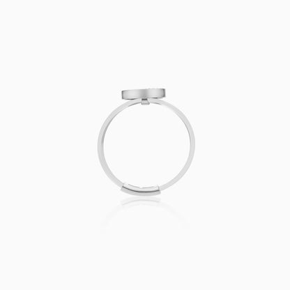18K Gold Floating Ring "Khaa" Letter with Natural Diamonds
