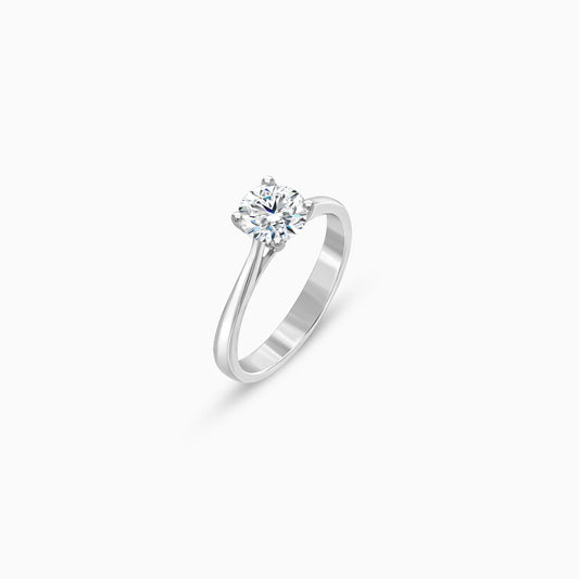 18K White Gold Solitaire Diamond Ring – Solitaire Collection