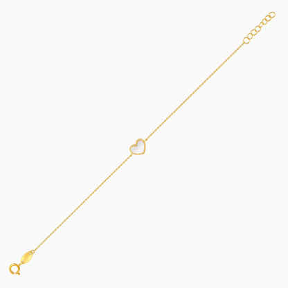 Vivante MOP Heart-shaped 18k Yellow Gold kids Bracelet