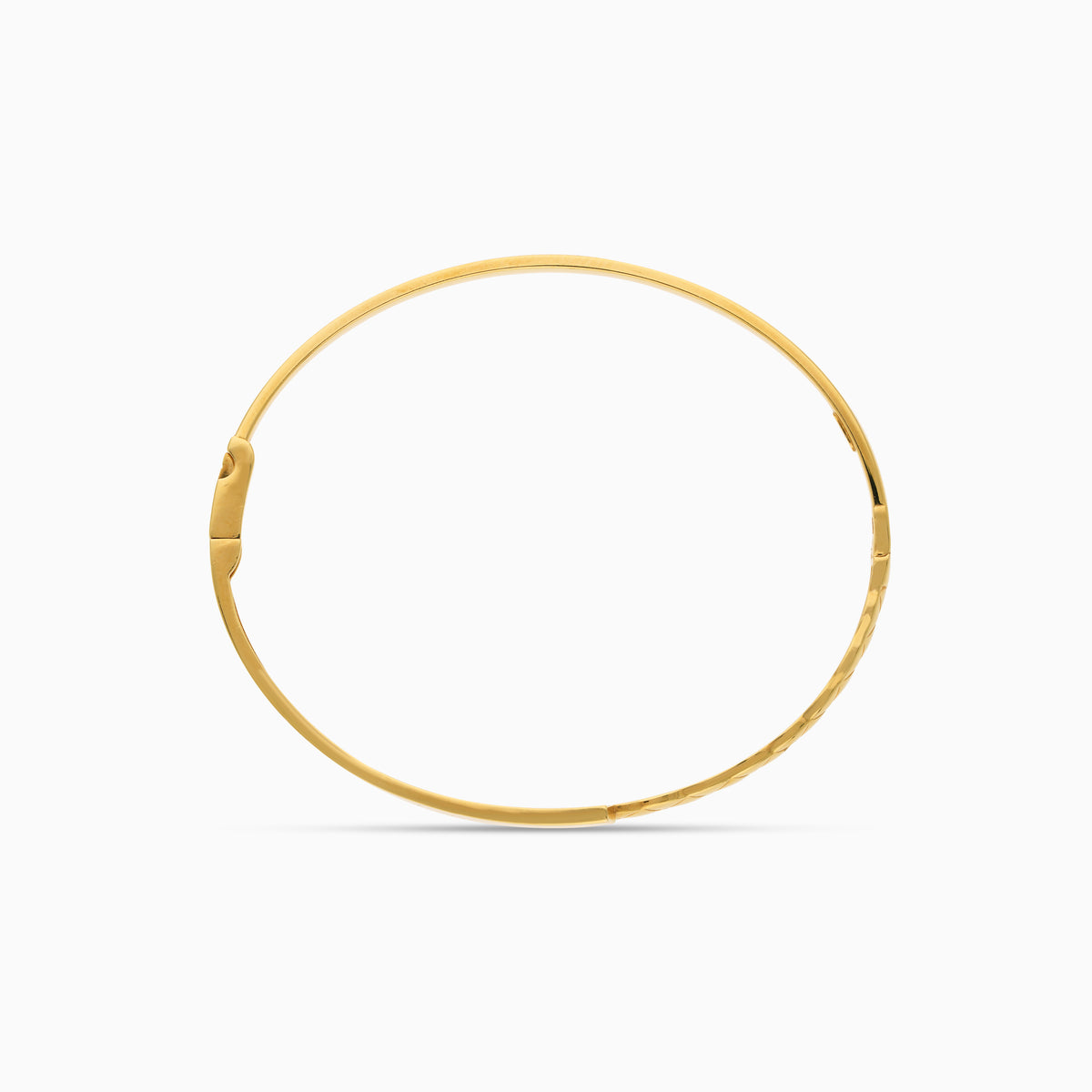 18K Yellow Gold Engraved Crossover Bangle