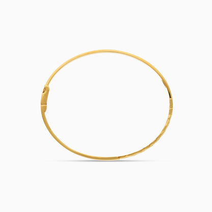 18K Yellow Gold Engraved Crossover Bangle