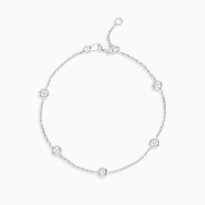 18k White Gold Bracelet Decorated With Natural Diamond Stones