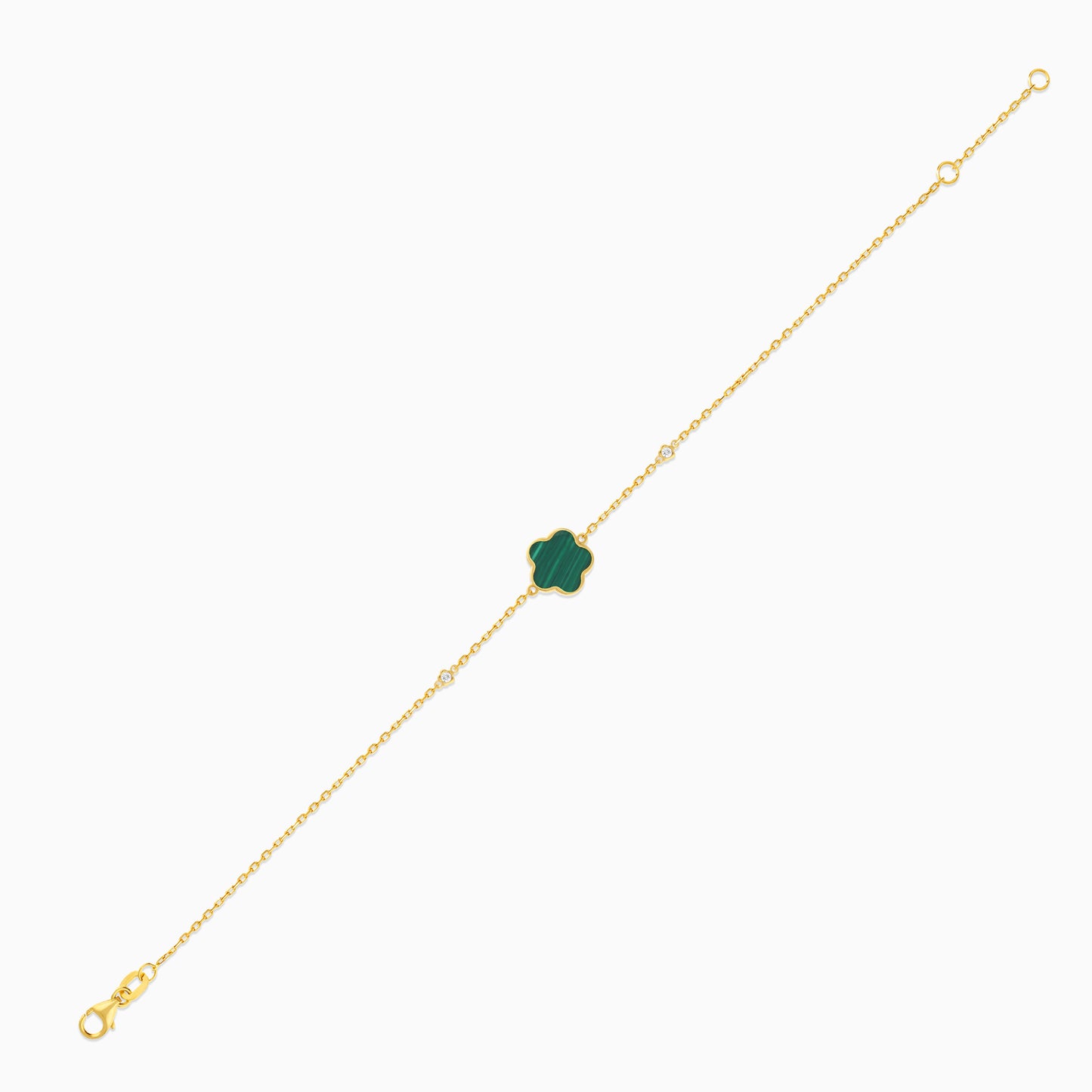Mosaic 18k Yellow Gold Flower Bracelet with Natural Diamonds