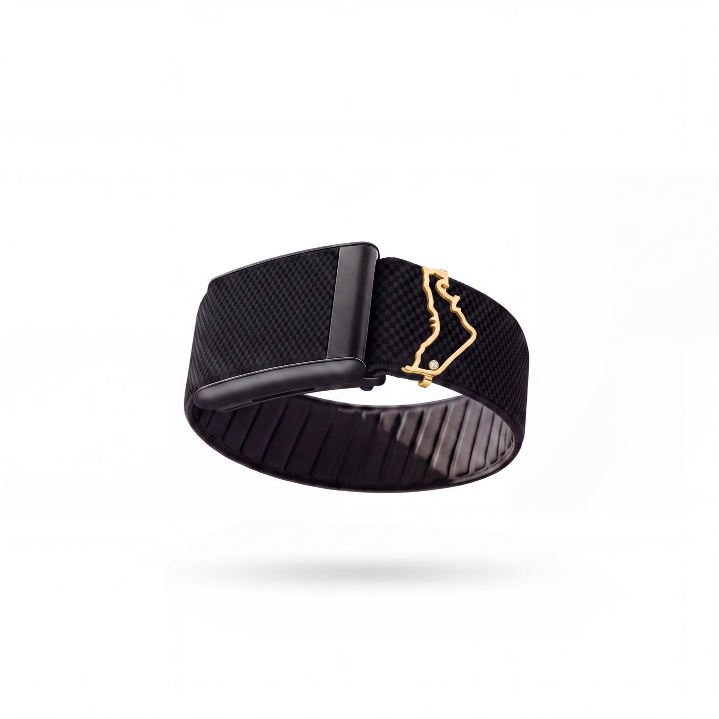 Natural Diamond Wearable Strap Accessory UAE Map in 18k Yellow Gold