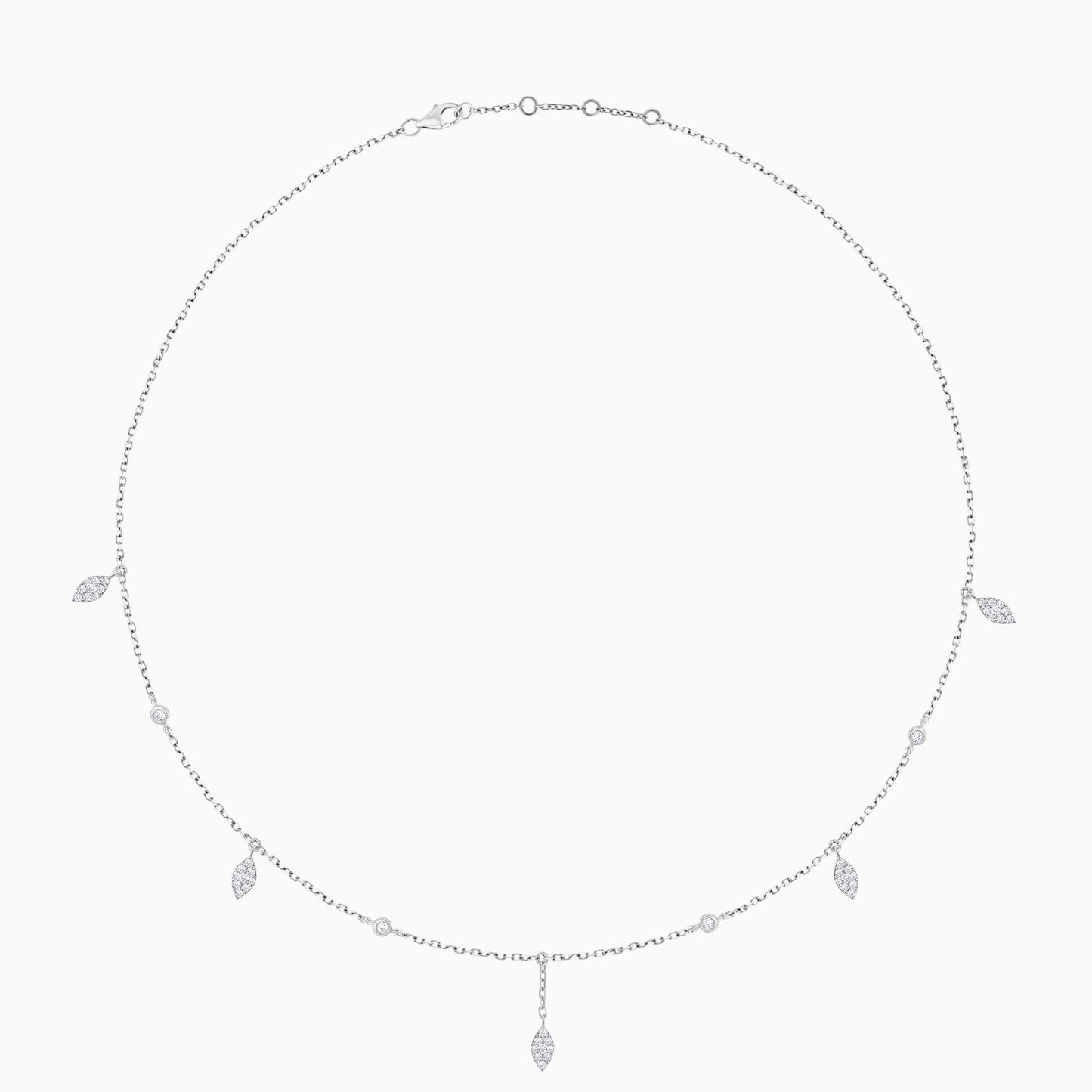 Classic Trendy 18K White Gold Diamond Choker