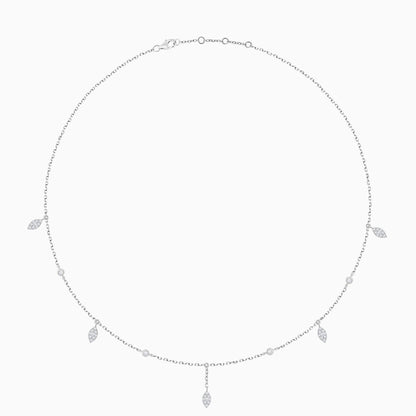 Classic Trendy 18K White Gold Diamond Choker