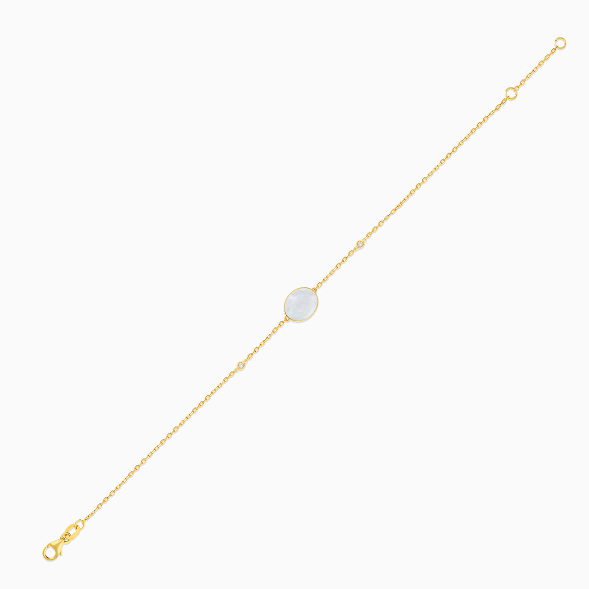 Mosaic Oval Shape Bracelet with Diamonds in 18k Yellow Gold