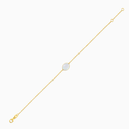 Mosaic Oval Shape Bracelet with Diamonds in 18k Yellow Gold