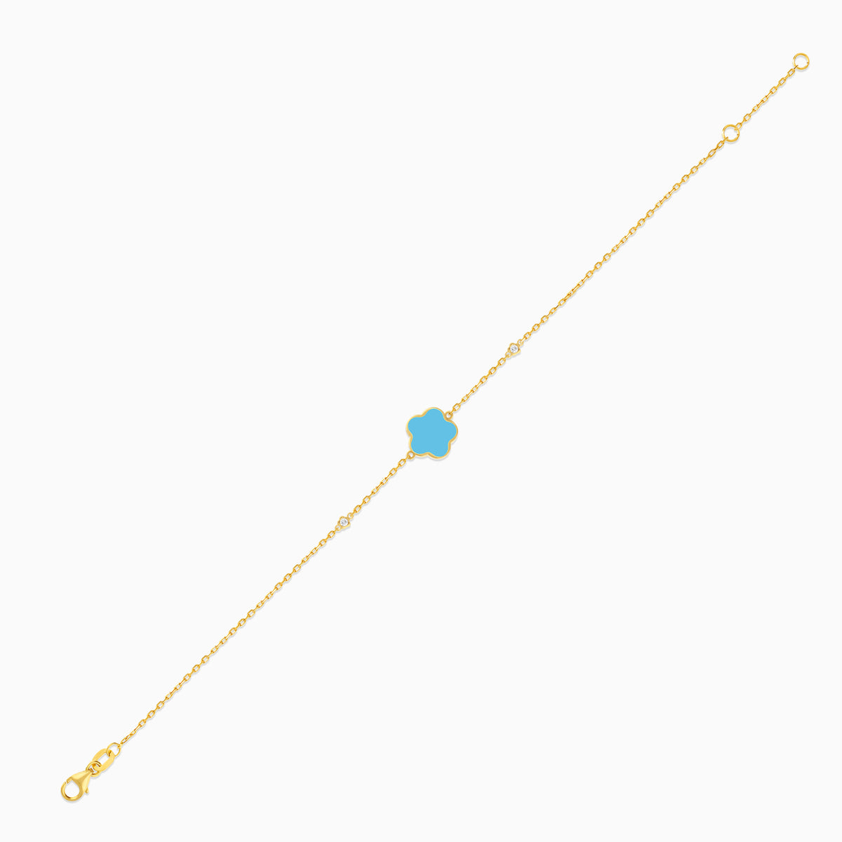 Eclat 18k Yellow Gold Flower Bracelet with Natural Diamonds