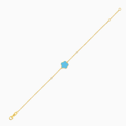 Eclat 18k Yellow Gold Flower Bracelet with Natural Diamonds