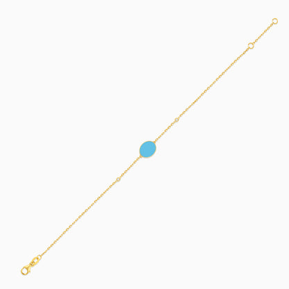Eclat Oval Shape Bracelet with Diamonds in 18k Yellow Gold