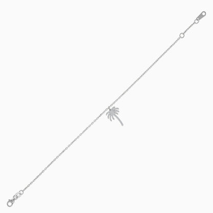 Hanging Palm Tree Natural Diamonds 18k Gold Bracelet