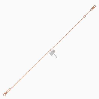 Hanging Palm Tree Natural Diamonds 18k Gold Bracelet