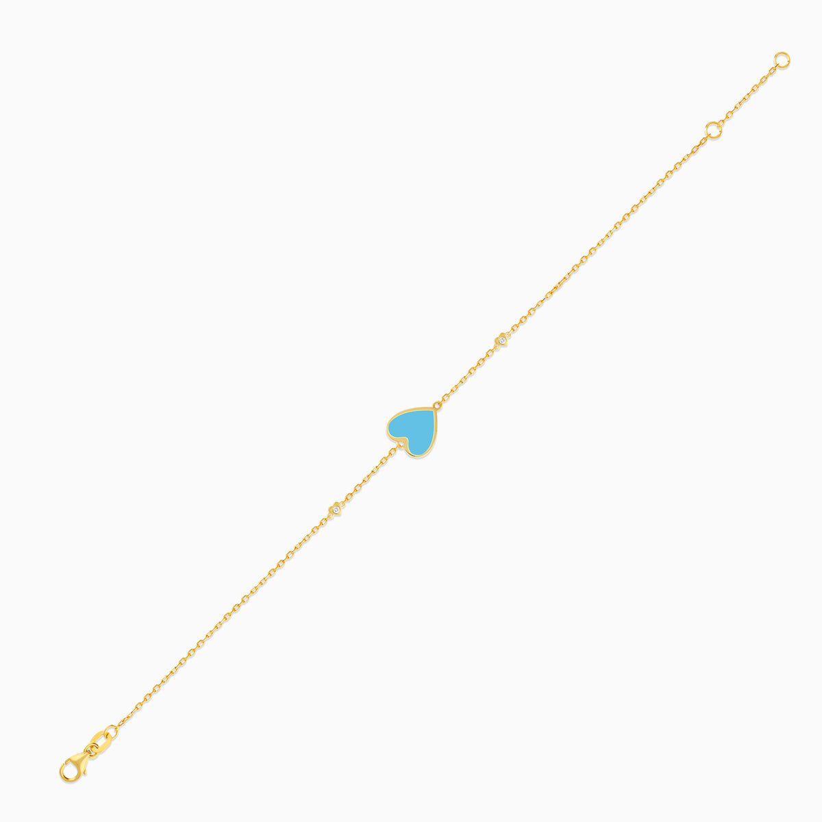 Eclat 18k Yellow Gold Heart Bracelet with Natural Diamonds