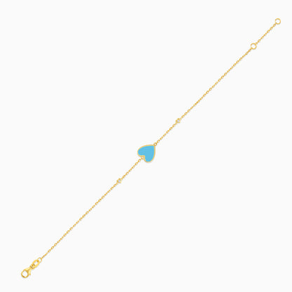 Eclat 18k Yellow Gold Heart Bracelet with Natural Diamonds